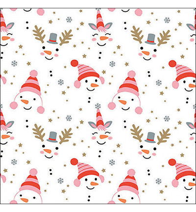 Servetten 20pcs / 33 x 33cm, Funny snowmen