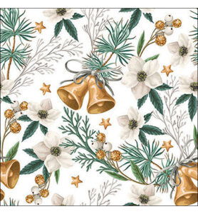 Servetten 20pcs / 33 x 33cm, Helleborus and bells