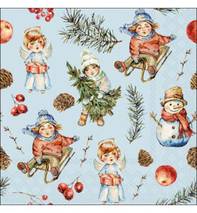 Servetten 20pcs / 33 x 33cm, Playing outside blue