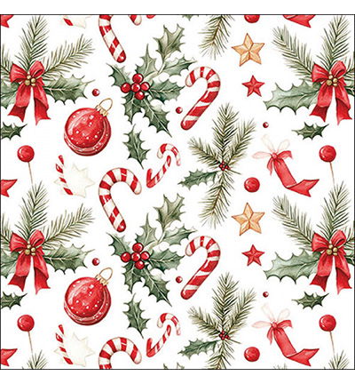 Servetten 20pcs / 33 x 33cm, Christmas elements