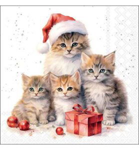 Servetten 20pcs / 33 x 33cm, Meaowy Christmas