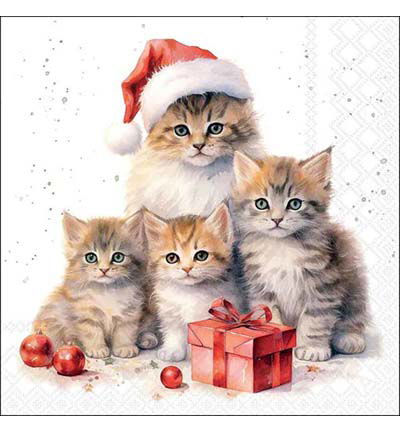 Servetten 20pcs / 33 x 33cm, Meaowy Christmas