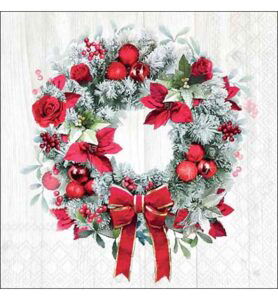 Servetten 20pcs / 33 x 33cm, Blooming wreath