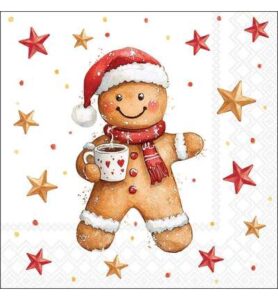Servetten 20pcs / 33 x 33cm, Cocoa and cookie