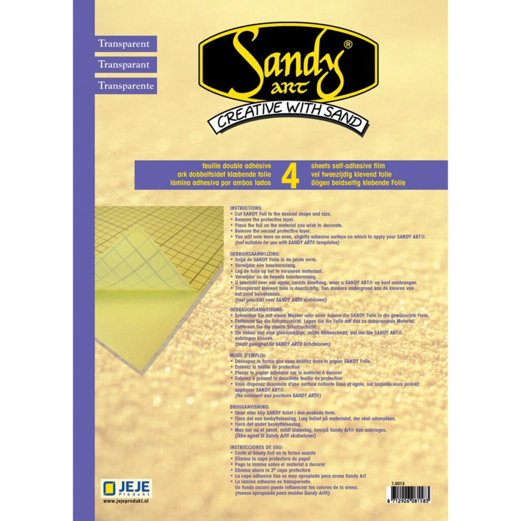 4 vel A4 Sandy Art dubbelzijdig klevend folie transparant (1.0013)
