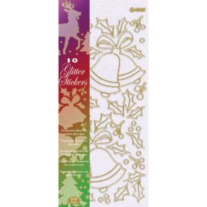 Glitter stickers Kerst 10 peel off stickers (3.9825)