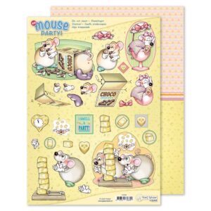 MRJ Mouse Party 3D stansvel + potpourri papier (9.0064)