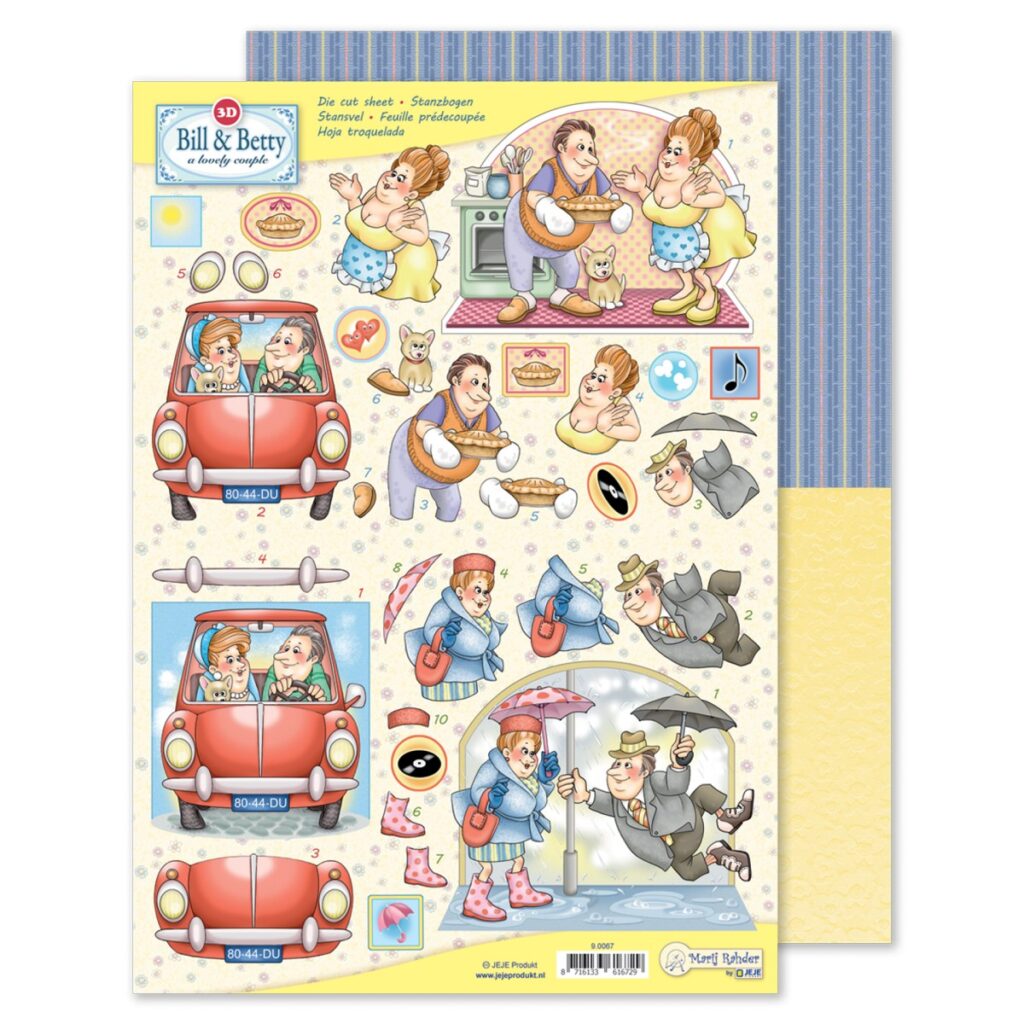 MRJ Bill & Betty 3D stansvel + potpourri papier (9.0067)