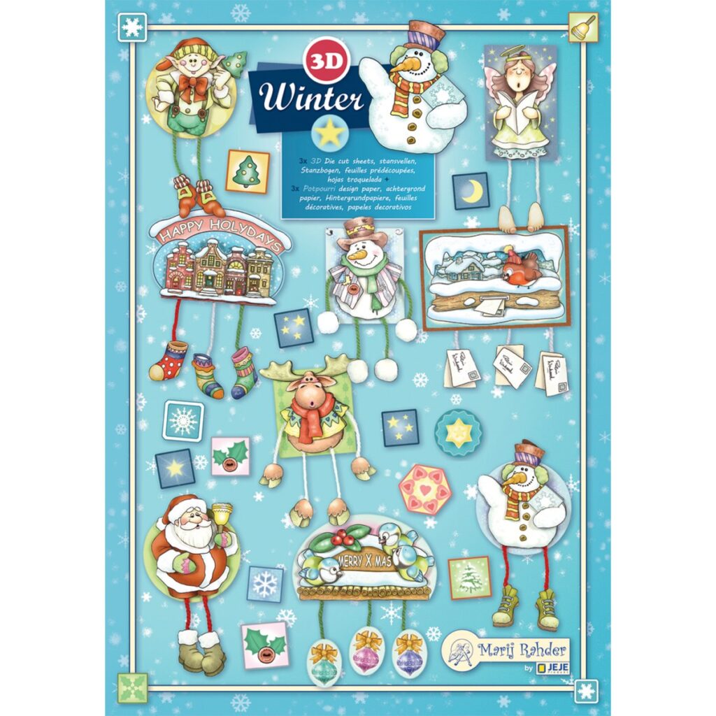 MRJ Winter 3x 3D stansvellen + potpourri papier (9.0081)
