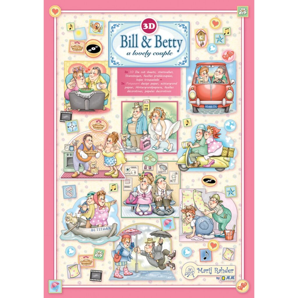 MRJ Bill & Betty 3x 3D stansvellen + potpourri papier (9.0106)