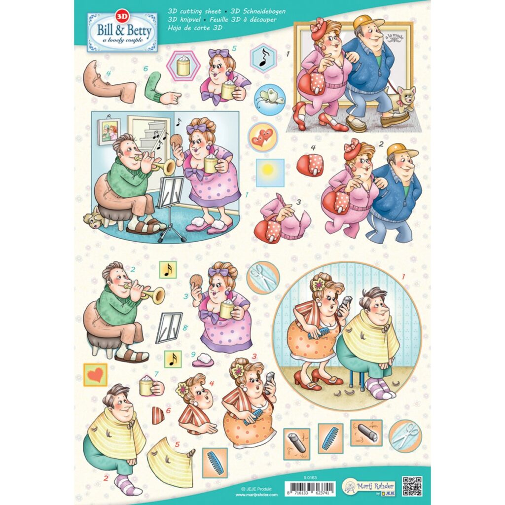 MRJ Bill & Betty 10x 3D knipvellen (9.0163)