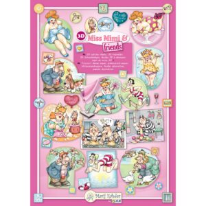 MRJ Miss Mimi & Friends 4x 3D knipvellen + potpourri papier (9.0169)