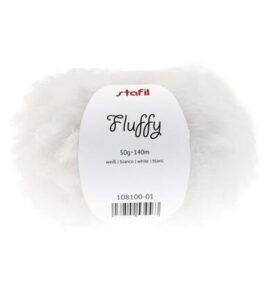 Fluffy yarn, 50 gr / 140m, White