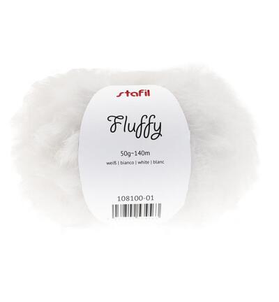 Fluffy yarn, 50 gr / 140m, White