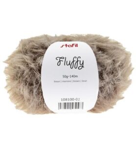 Fluffy yarn, 50 gr / 140m, Brown