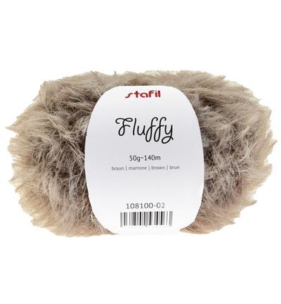 Fluffy yarn, 50 gr / 140m, Brown
