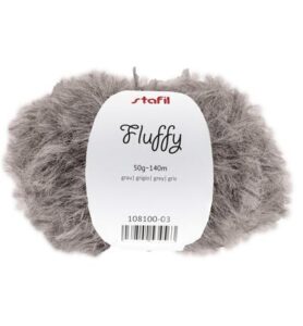 Fluffy yarn, 50 gr / 140m, Gray