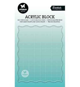 SL Acrylic stamping block for clear and cling stamps with grid Essentials nr. 09
