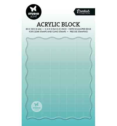 SL Acrylic stamping block for clear and cling stamps with grid Essentials nr. 09