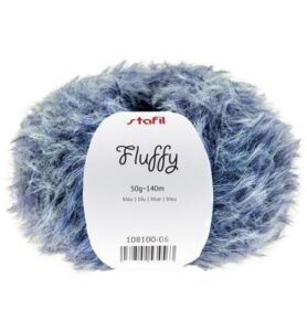 Fluffy yarn, 50 gr / 140m, Blue
