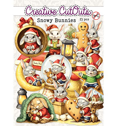 Stansplaatjes, Snowy Bunnies 23 stuks