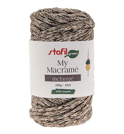 Macrame Cordy Melange 200gr / 65mtr, Brown/beige