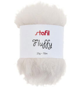 Fluffy yarn, 25 gr / 70mtr, White