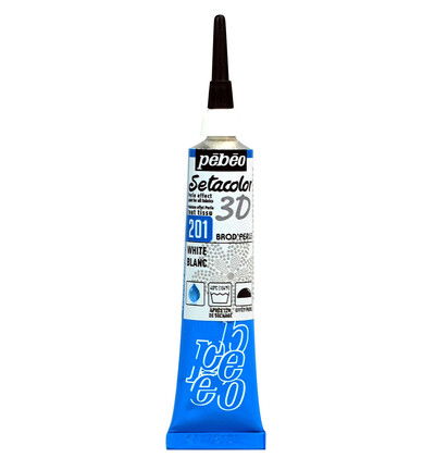 Pebeo Setacolor 3D Brod’Perle 20ml, White