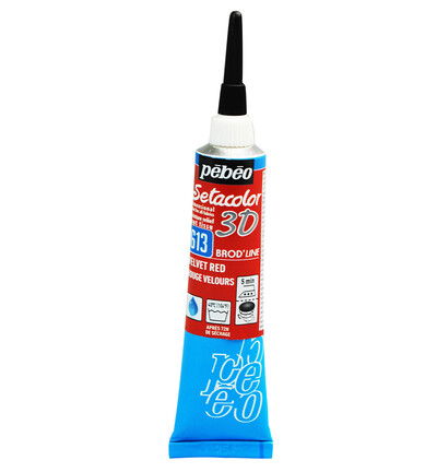 Pebeo Setacolor 3D Brod’Line 20ml, Velvet Red