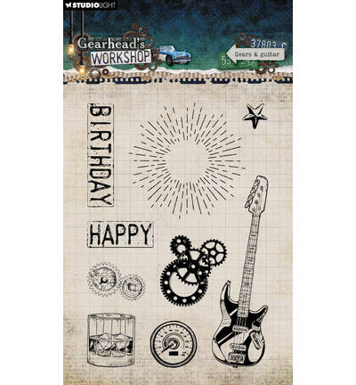 SL Clear Stamps Gears & Guitar Gearhead’s Workshop nr. 944