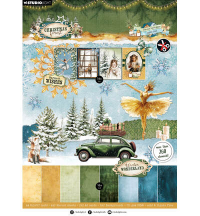 SL Die-cut designer pp DIY paper Christmas Forest nr.473 – 28 Sheets