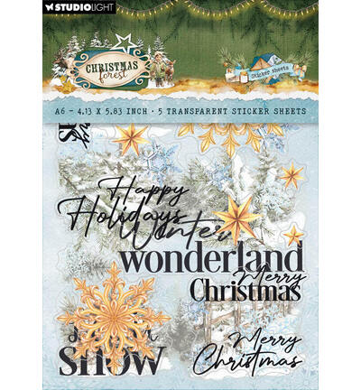 SL Transparant stickers Elements & Texts Christmas Forest nr.81 – 5 Sheets