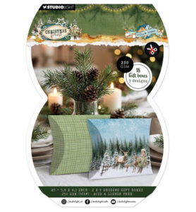 SL Giftbox Paper Pad Pillowbox Christmas Forest nr.480 – 18 Sheets