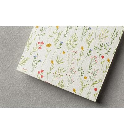 Felt Flowers 30x40cm x1mm, Cream/green