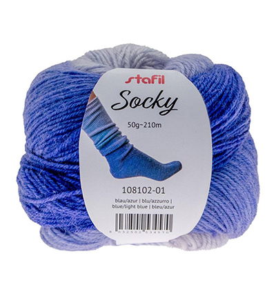 Socky yarn 50gr / 210mtr, Blue / light blue