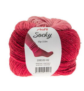 Hilo para calcetines, 50 g / 210 m, rosa / rosa claro