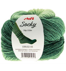 Hilo para calcetines, 50 g / 210 m, verde oscuro / verde claro