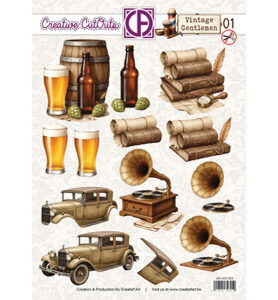 3D Doordrukvel, Vintage Gentlemen 01