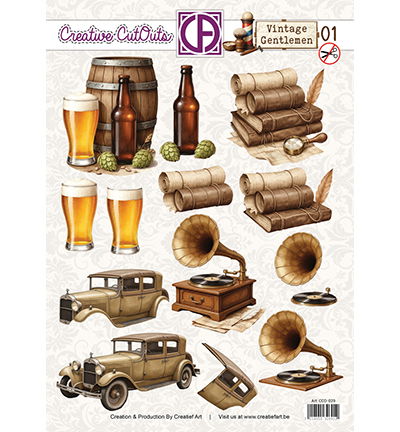 3D Doordrukvel, Vintage Gentlemen 01