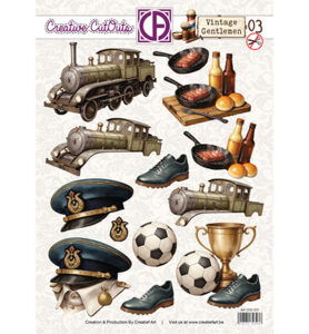 3D Doordrukvel, Vintage Gentlemen 03