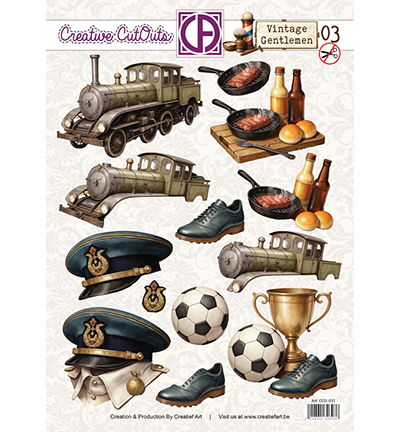 3D Doordrukvel, Vintage Gentlemen 03