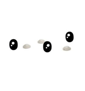 Safety eyes oval black, 12x16mm / 10pcs