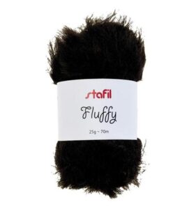 Fluffy yarn, 25 gr / 70mtr, Black