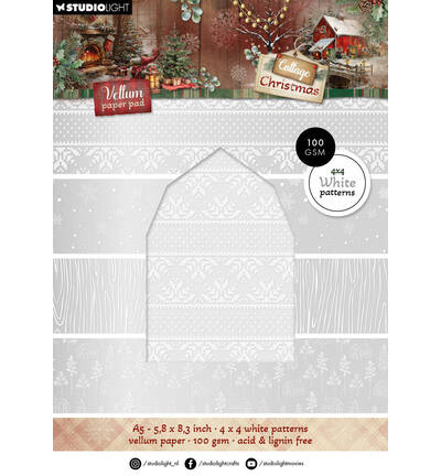 SL Vellum paper pad Backgrounds Cottage Christmas nr.489 – 16 Sheets
