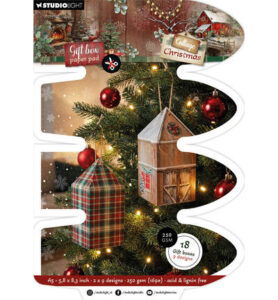 SL Giftbox Paper Pad House box Cottage Christmas nr.490 – 18 Sheets