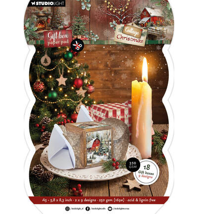 SL Giftbox Paper Pad Christmas Cracker Cottage Christmas nr.491 – 18 Sheets