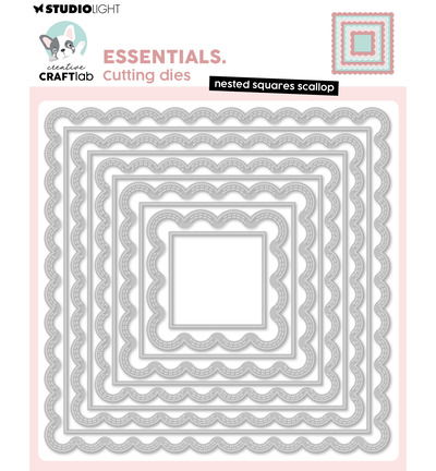 CCL Cutting Die Nested Squares Scallop Essentials nr.1126