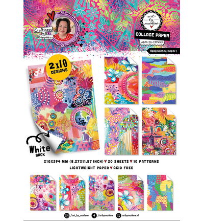 ABM Collage Paper Pad Handpainted Papers Art by Marlene nr. 493 – 20 Sheets