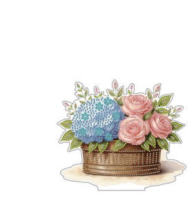 Diamond Painting acrylstaander – Mand met bloemen blauw