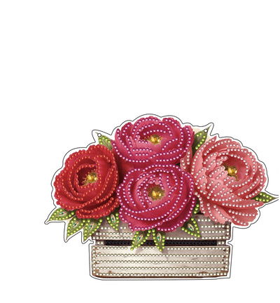 Diamond Painting acrylhanger – Kist met bloemen 02